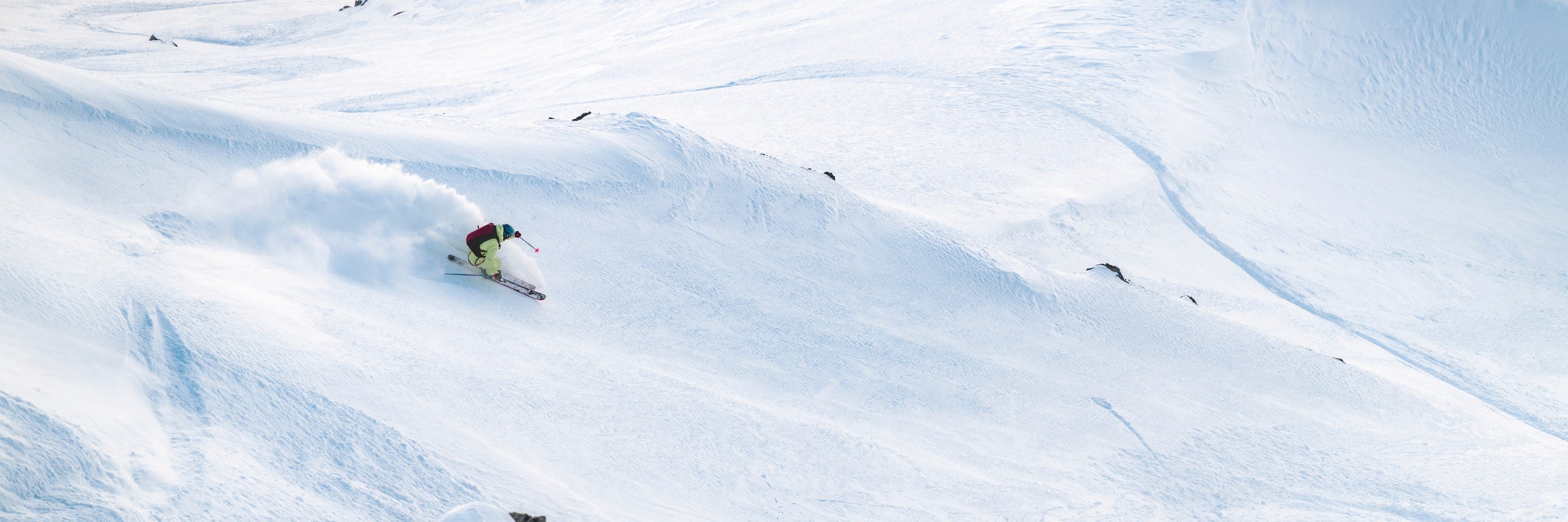 person skiing in the backcountry