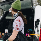 Woman Preparing for Ski Tour Wearing Nona Lite
