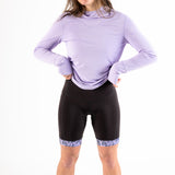 Alyssa chammy 9" inseam length front view with sun shirt top