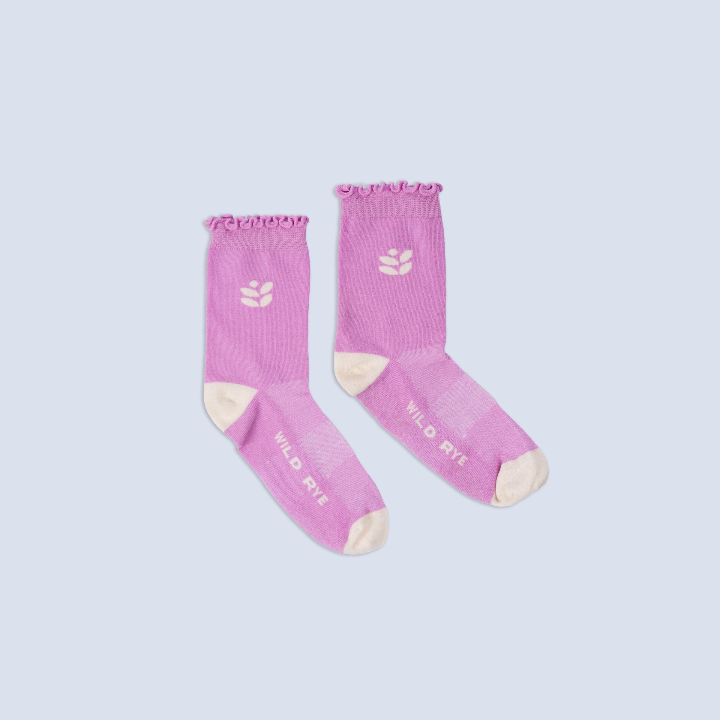 [Rose] Pink Wild Rye ruffle socks
