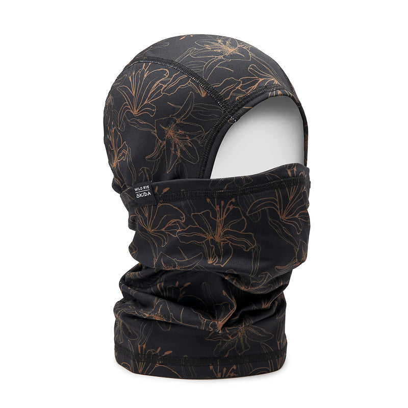 balaclava that fits seamlessly under a hat, helmet, or around the neck when not in use.
