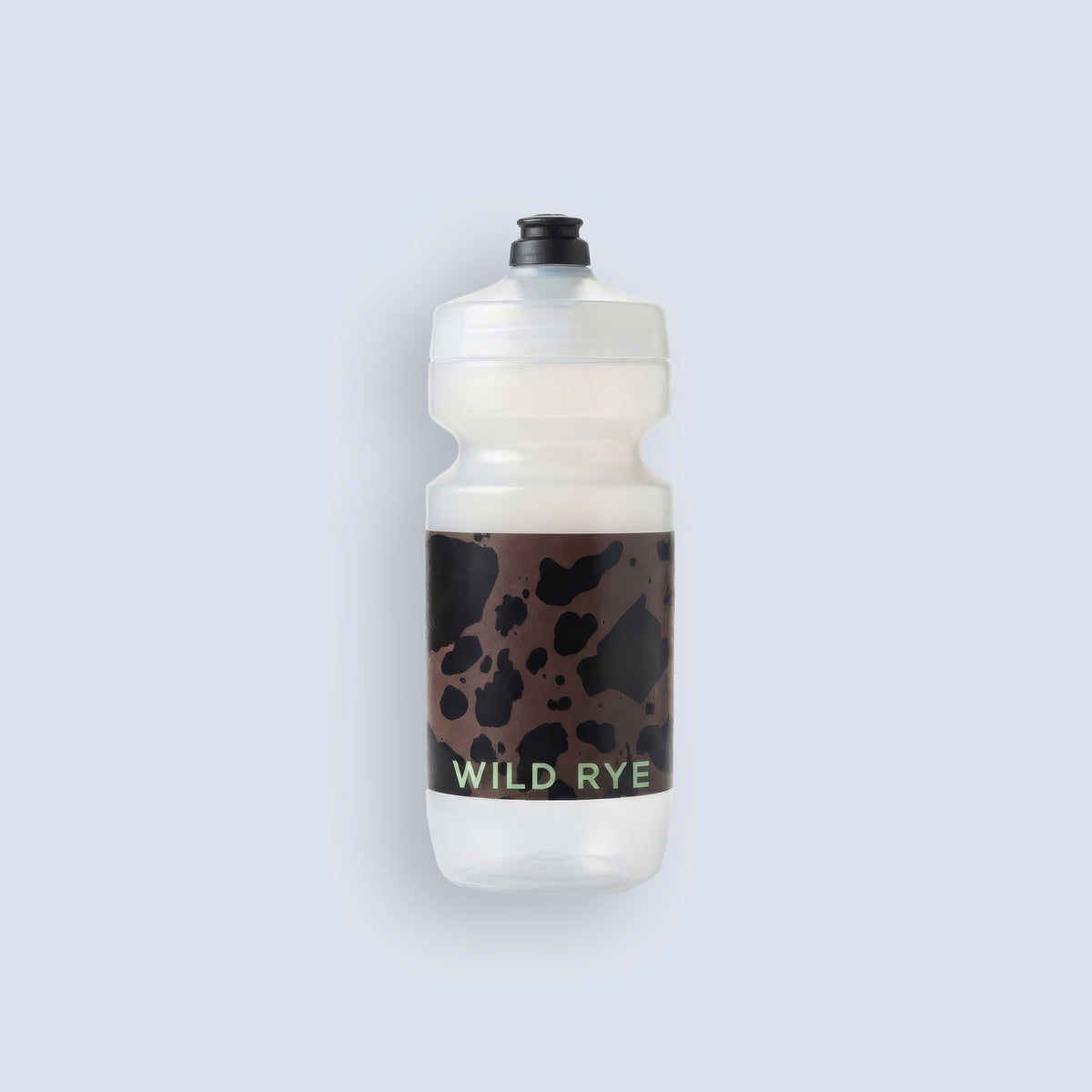 [Moo La La] Bike water bottle with cow print and Wild Rye green logo