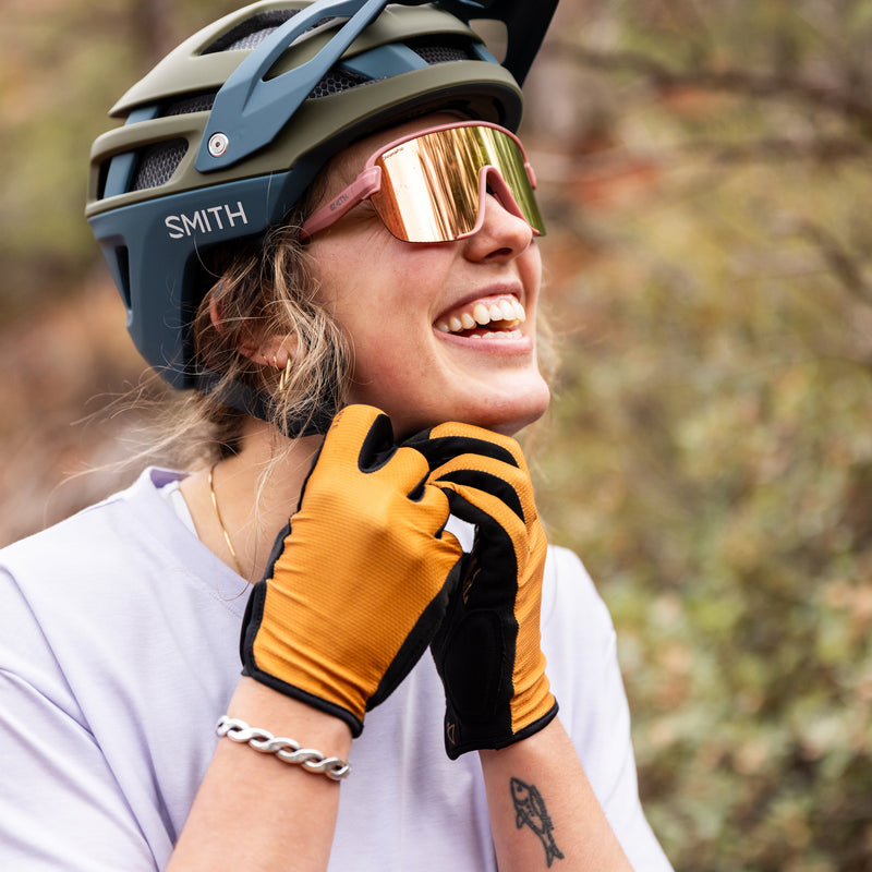 Galena Gel Bike Glove Ochre Lifestyle