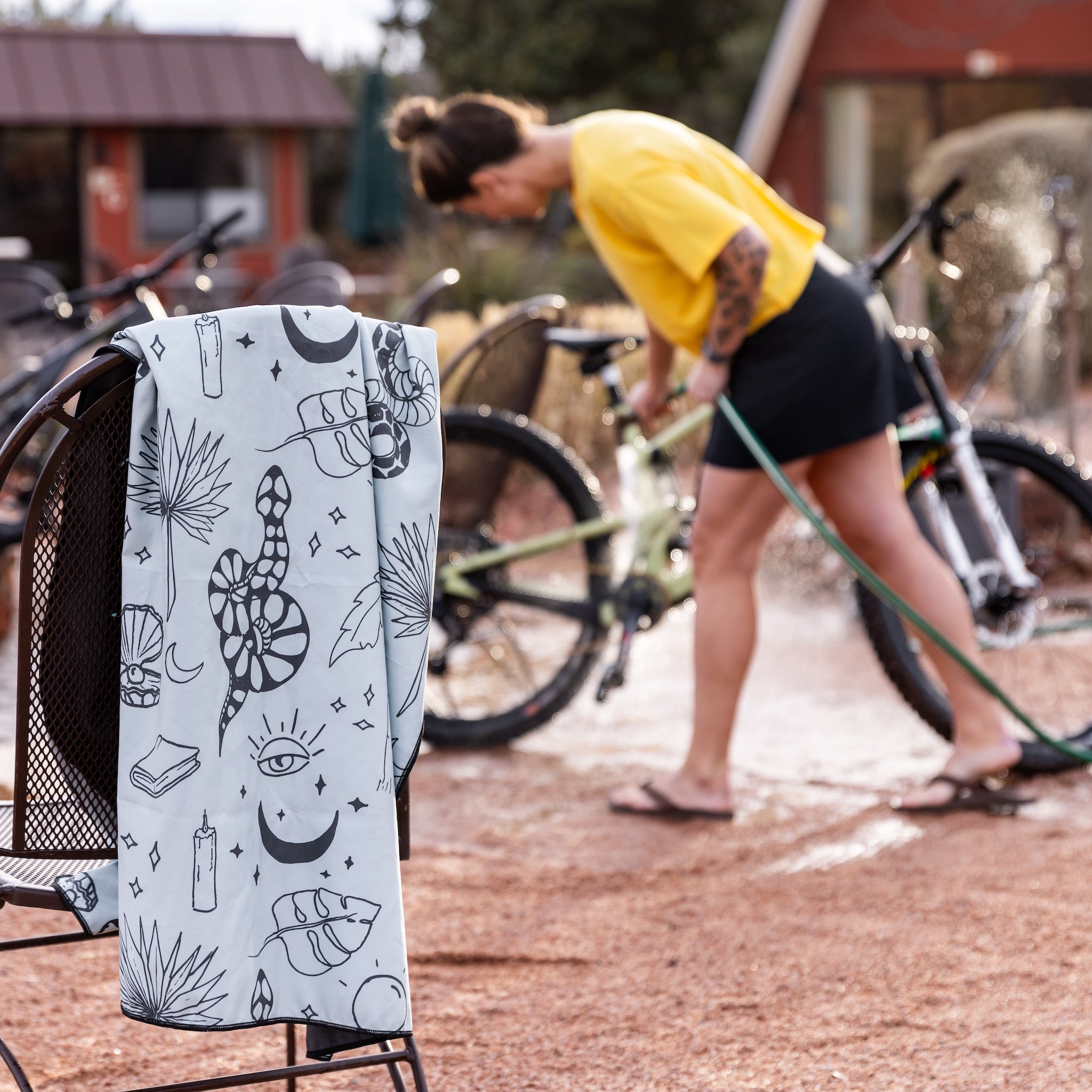 [Witchy Woman] Wild Rye Camp Towel Witchy Woman Draped Over Chair