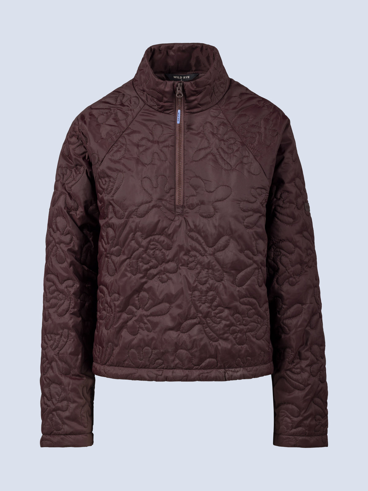 [Espresso Reef] Payette Pullover – quilted quarter-zip pullover, product-only front view