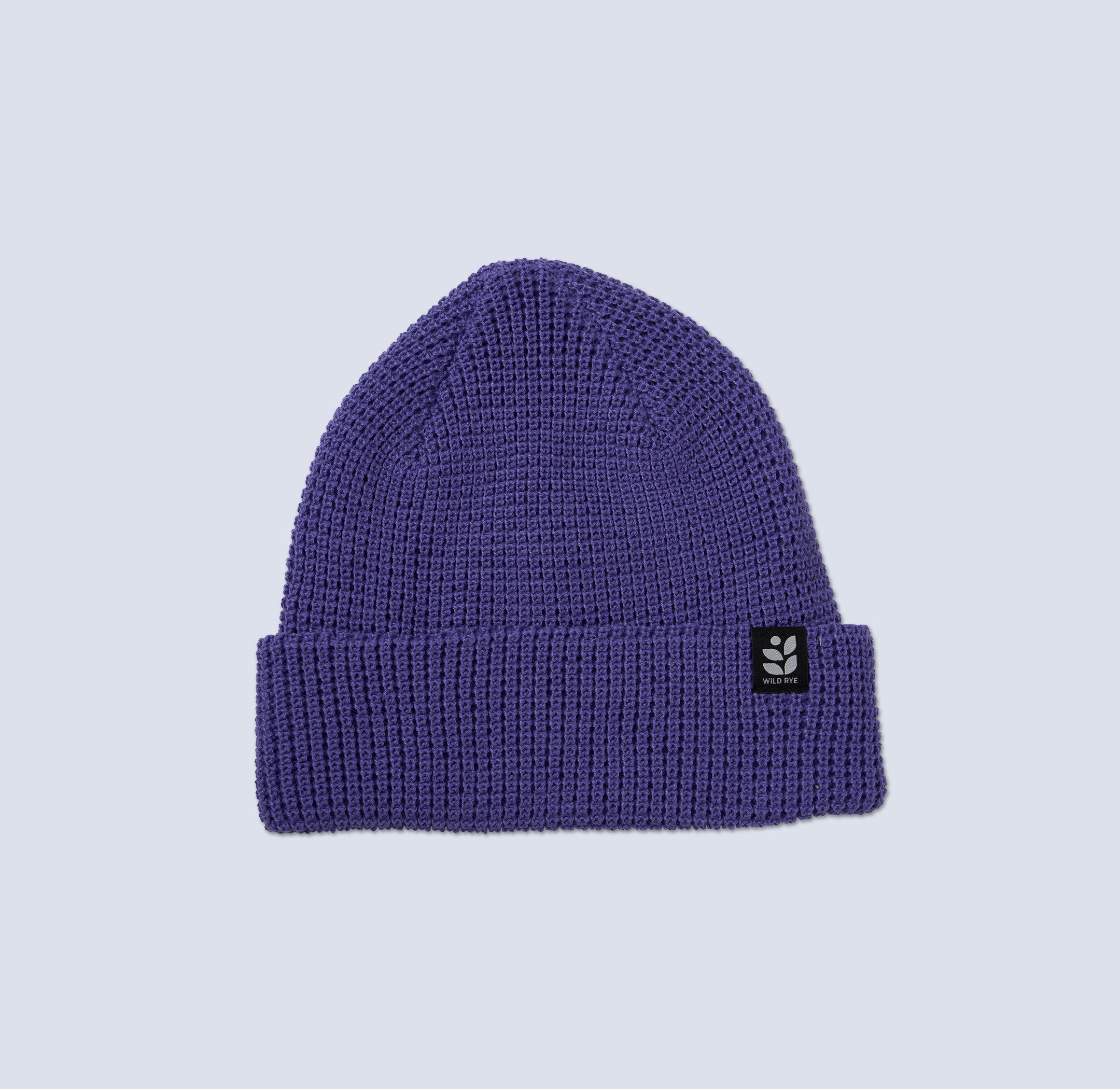 [Iris] Waffle knit beanie in Iris, a dark purple colorway