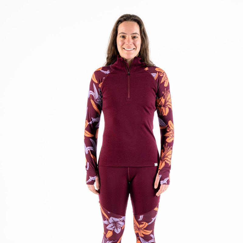 Hailey Half Zip Lily Plum Front View
