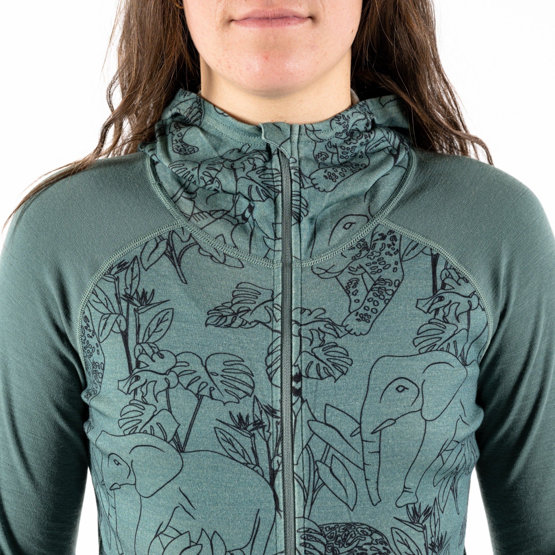 [Queen of the Jungle] Olivia Merino Onesie Queen Of The Jungle Front View Front Detail