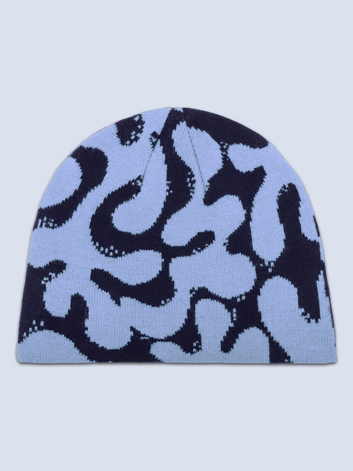 [Blue Reef] Light and dark blue printed beanie