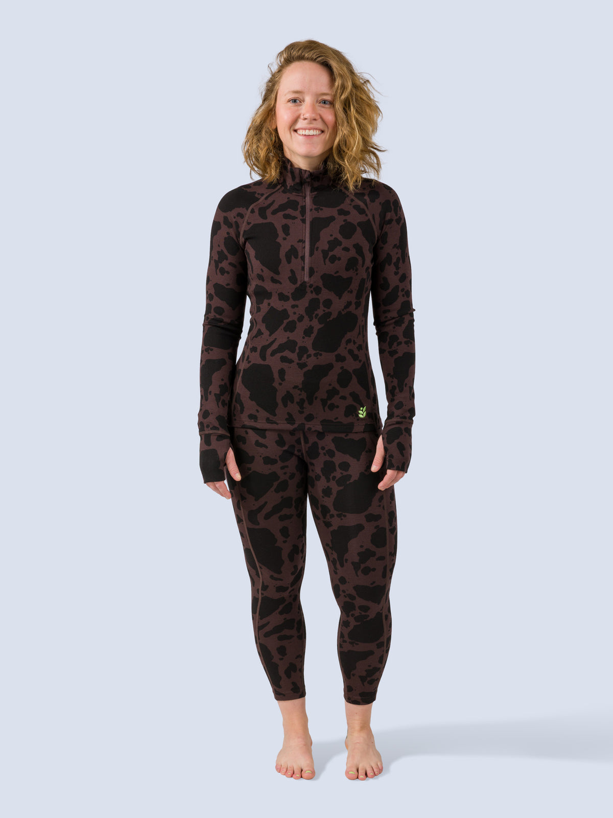 [Moo La La] Bassett Legging – full-body front view, worn with matching Half-Zip
