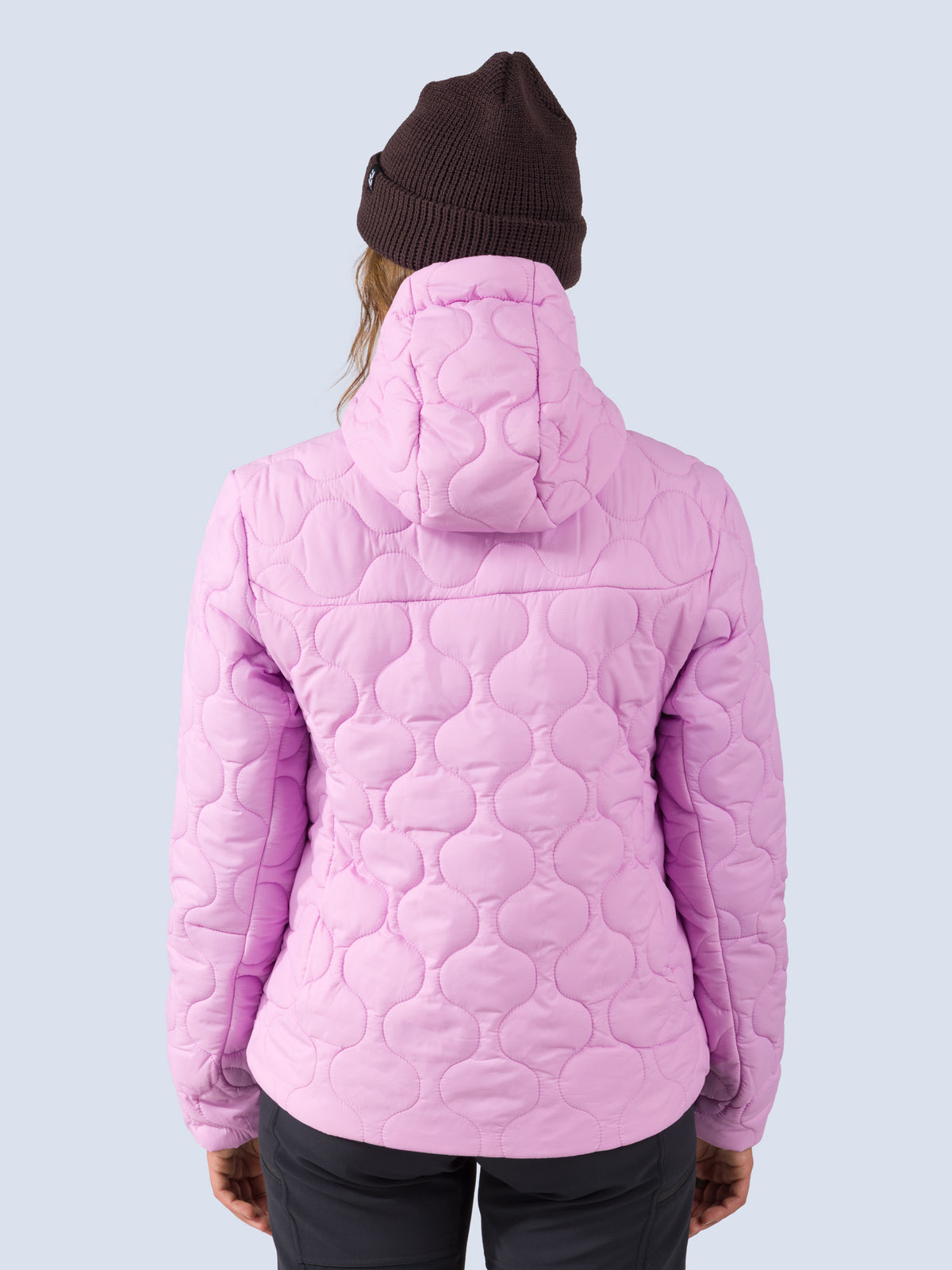 [Orchid] Braxon Hoodie in orchid pink, on model back crop view