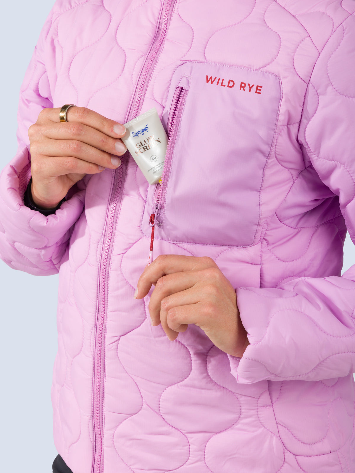[Orchid] Braxon Hoodie in orchid pink, chest pocket detail