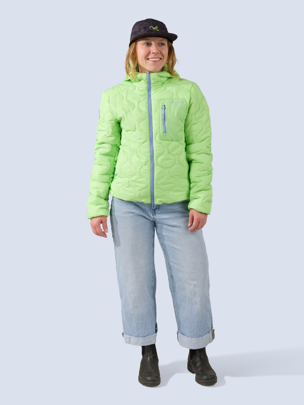 [Zest] Braxon Hoodie in zest green, on model front full body view
