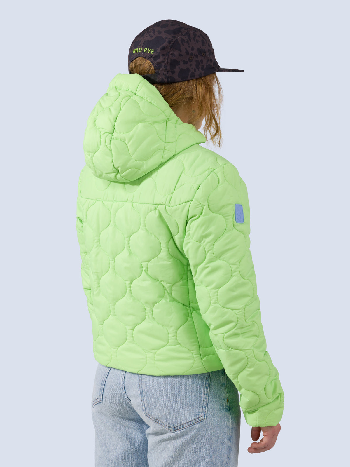 [Zest] Braxon Hoodie in zest green, on model back crop view