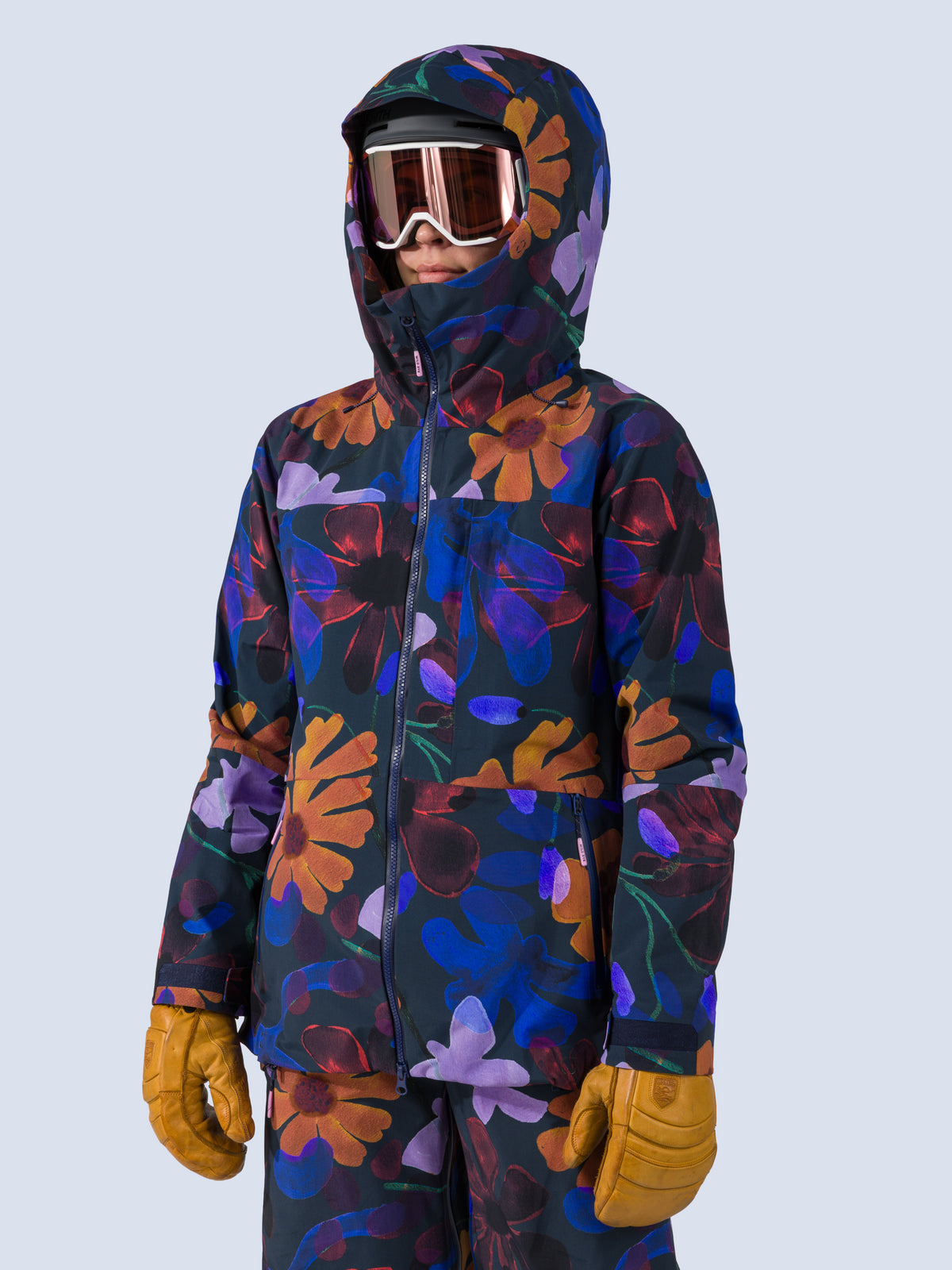 [Nightflora] Butterfield 3L Jacket in nightflora floral print, on model front crop view