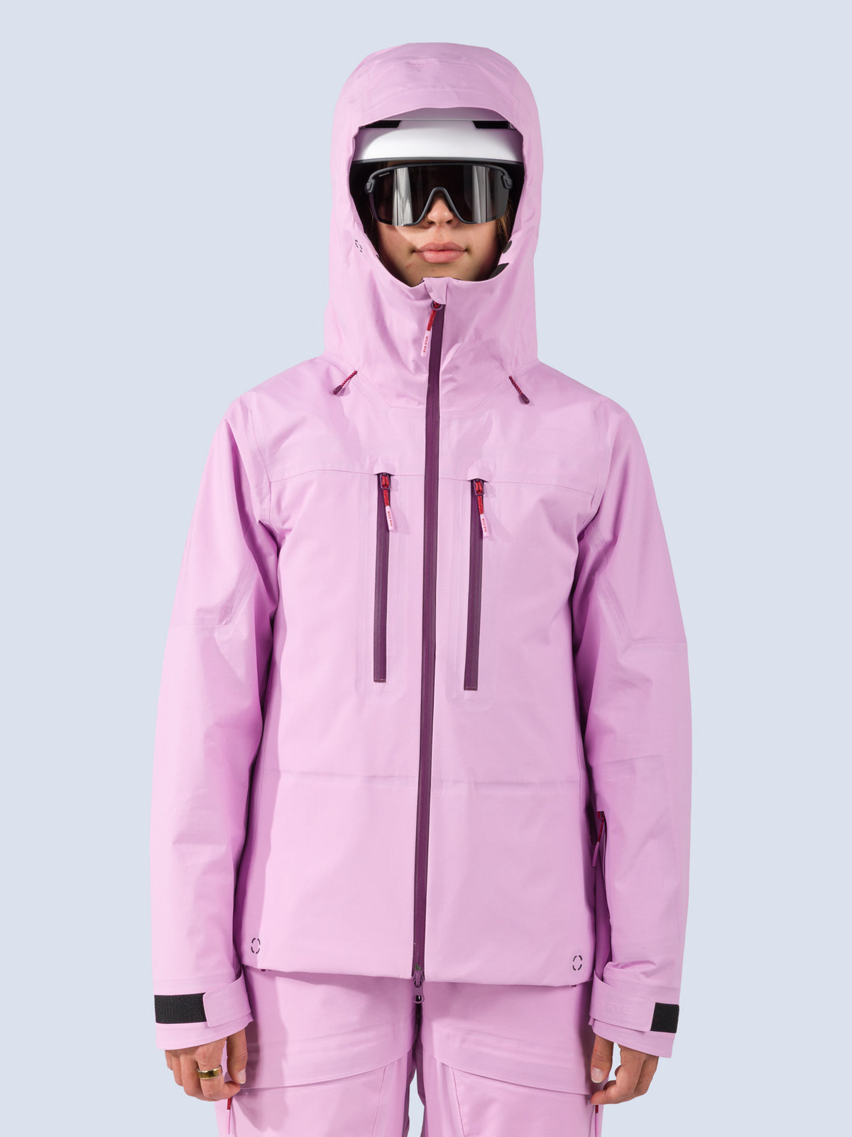 [Orchid] Heyburn 3L Jacket in orchid pink, helmet-compatible hood detail