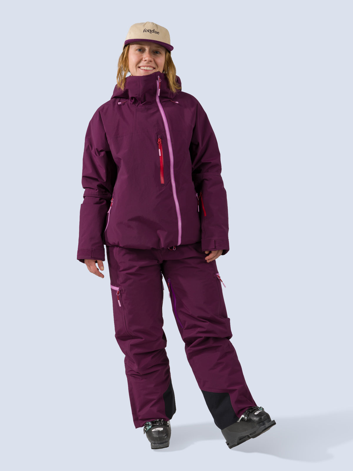 [Mulberry] Roundhouse 2L Insulated Jacket in mulberry, on model front full body view