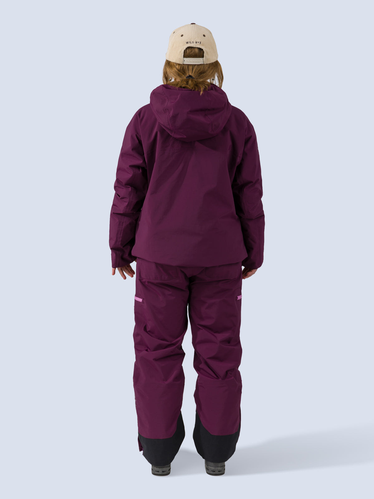 [Mulberry] Roundhouse 2L Insulated Jacket in mulberry, on model back full body view