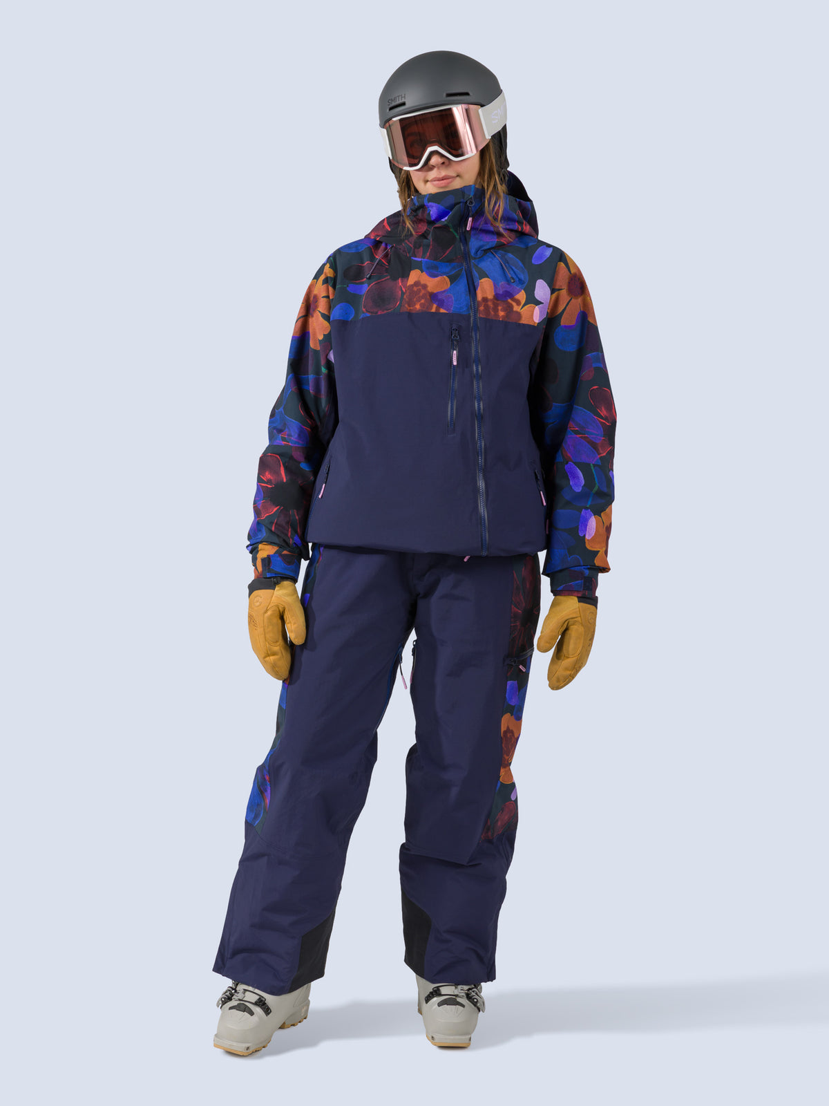 [Nightflora] Roundhouse 2L Insulated Jacket in nightflora floral print, on model front full body view