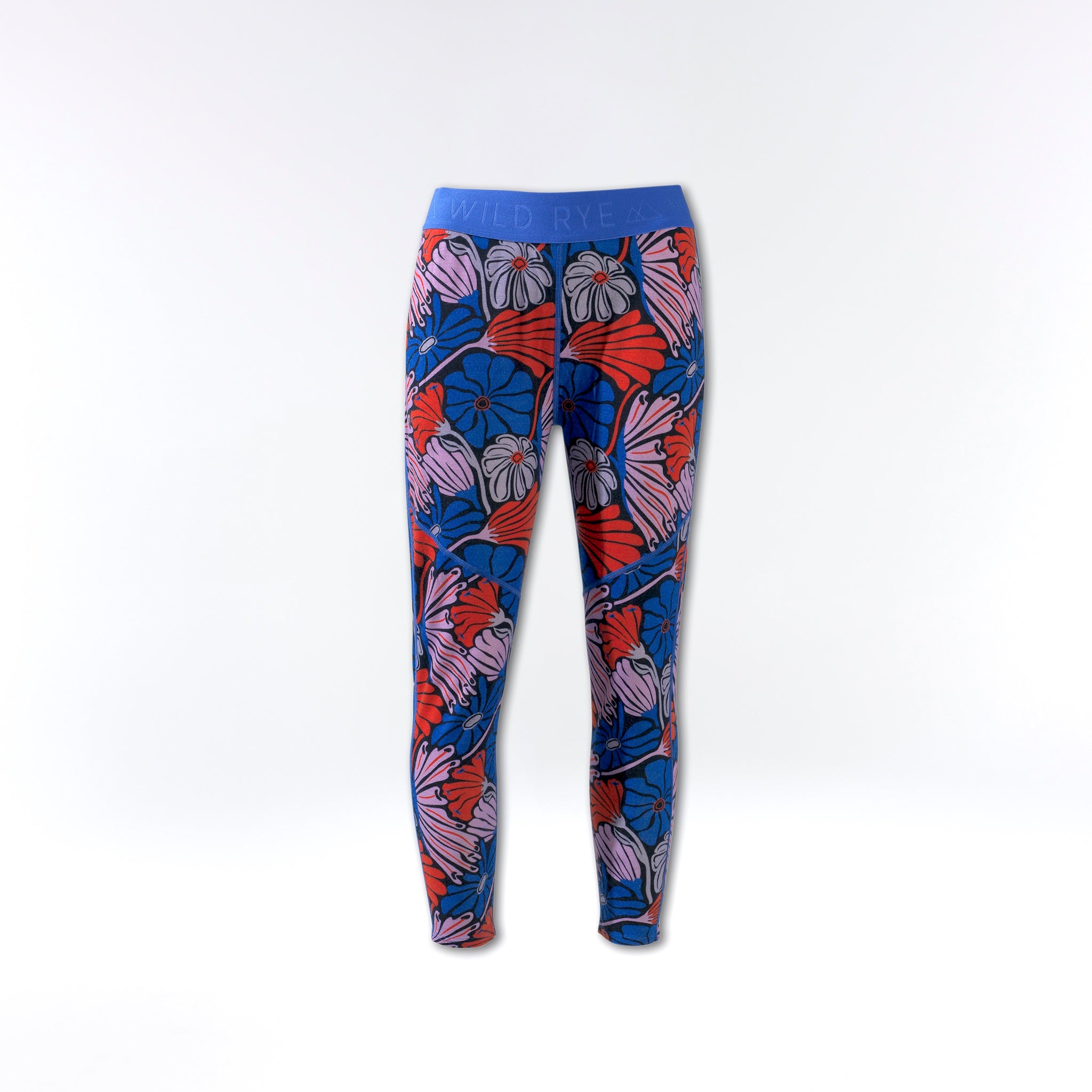 [retro riptide multi] merino wool floral printed leggings layflat