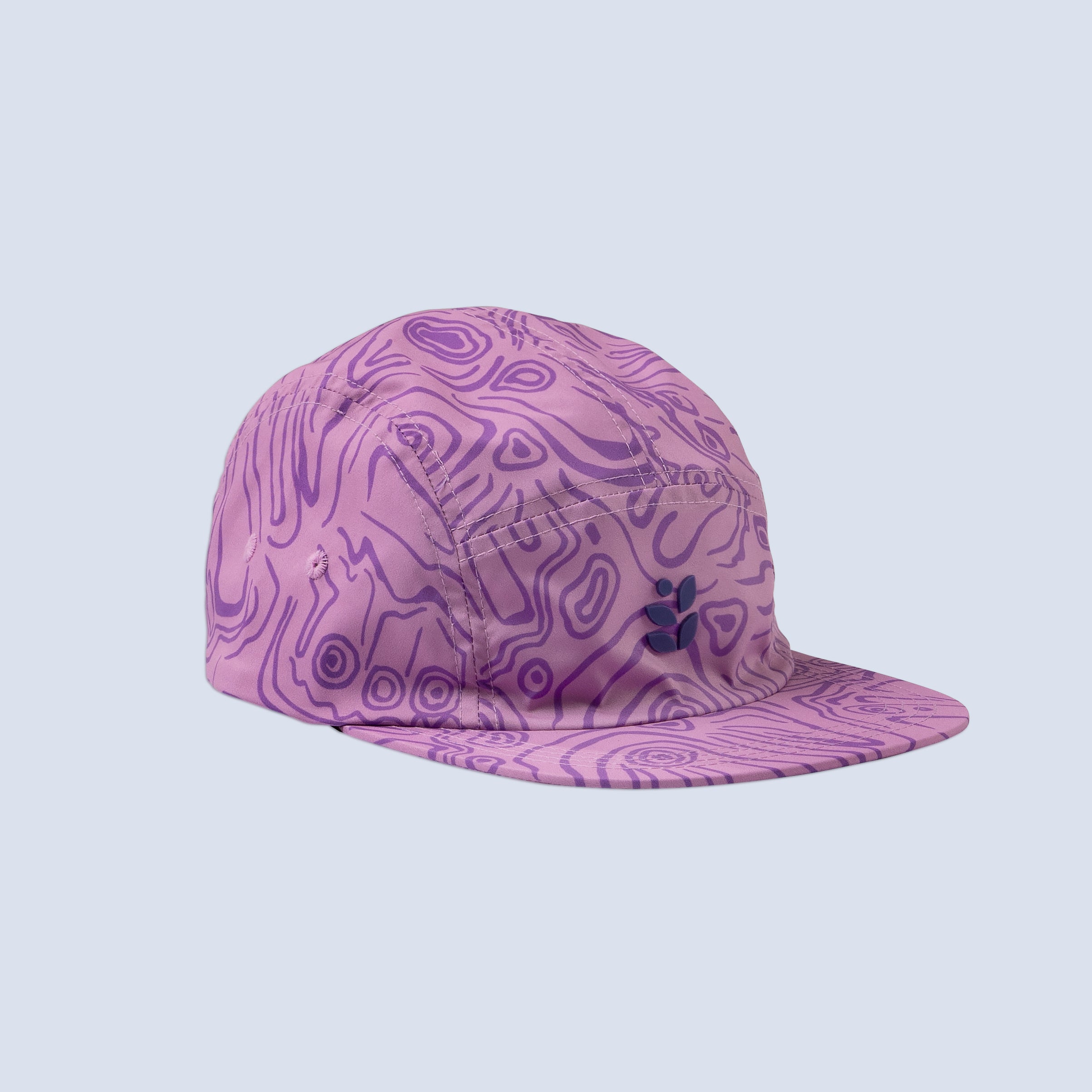 Pink baseball cap with purple wings pattern