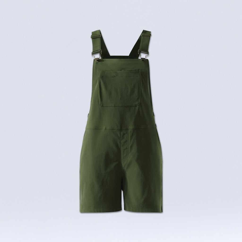 [Olive You] Eeva short overalls olive green layflat