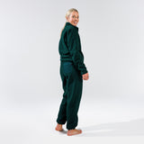 [Pine] Pine green fleece pullover back full body