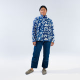 [Outer Reef] Blue printed fleece pullover front full body