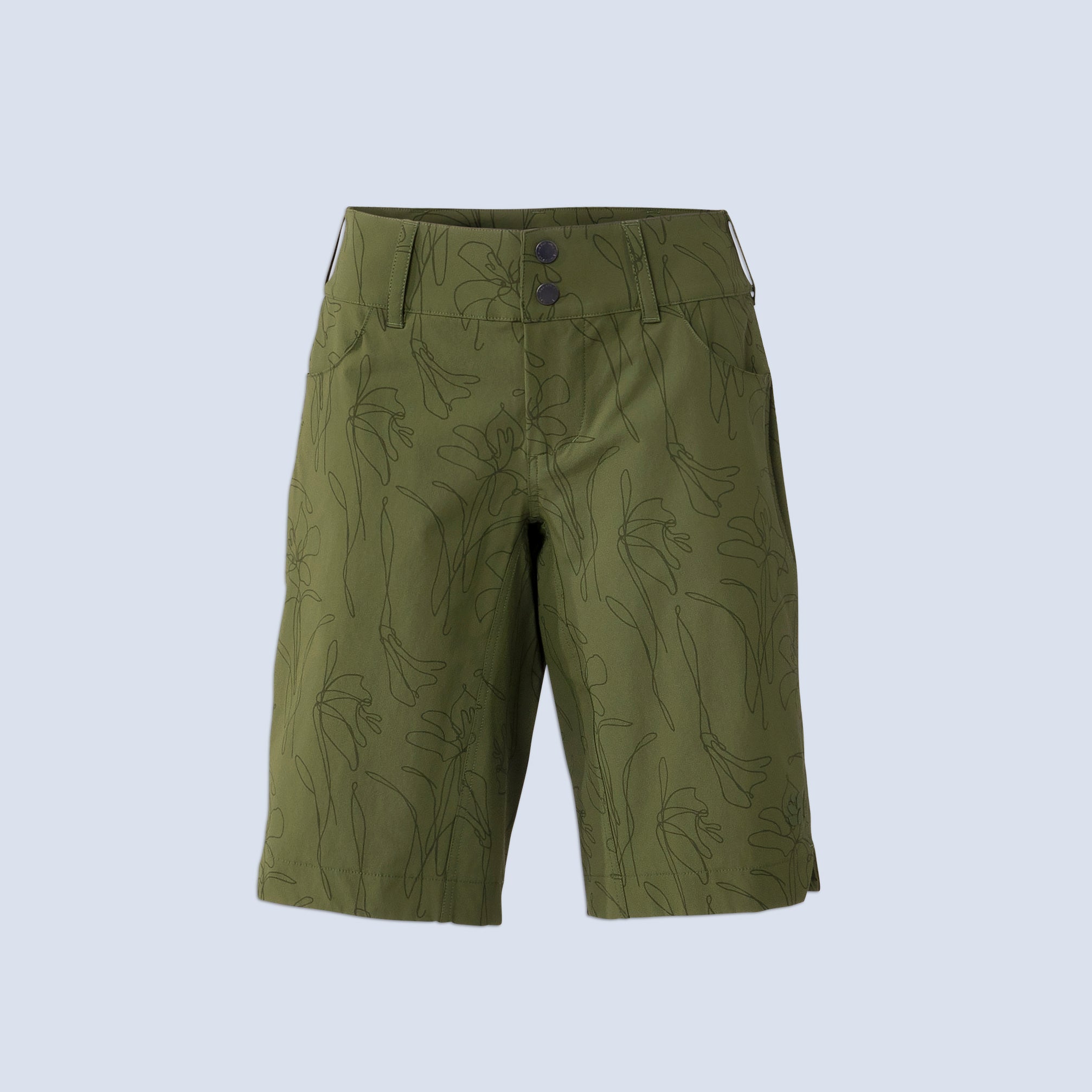 [Olive You] Freel 12" bike short olive green flatlay