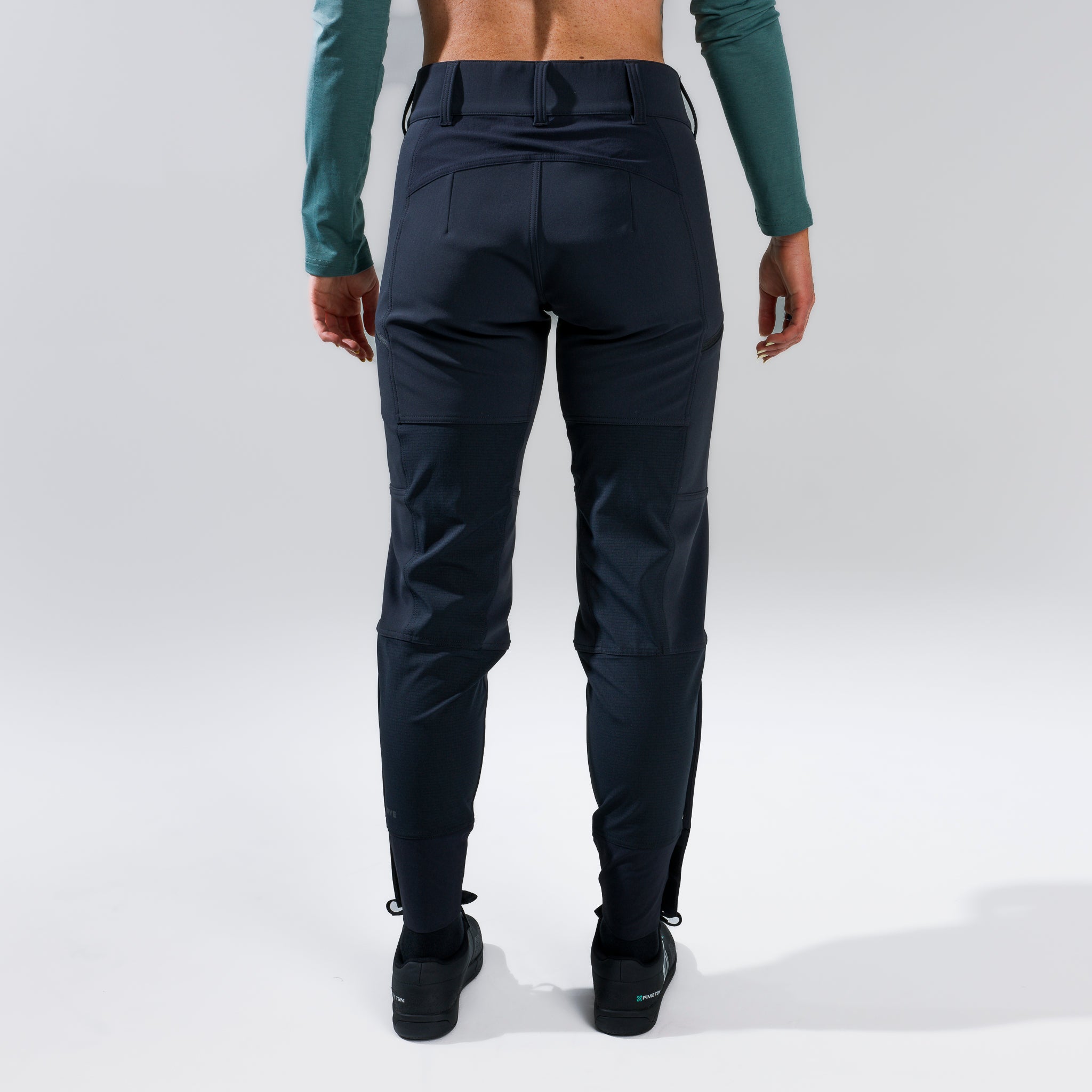 Black softshell pant back crop view