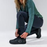 Black softshell pant ankle zipper detail