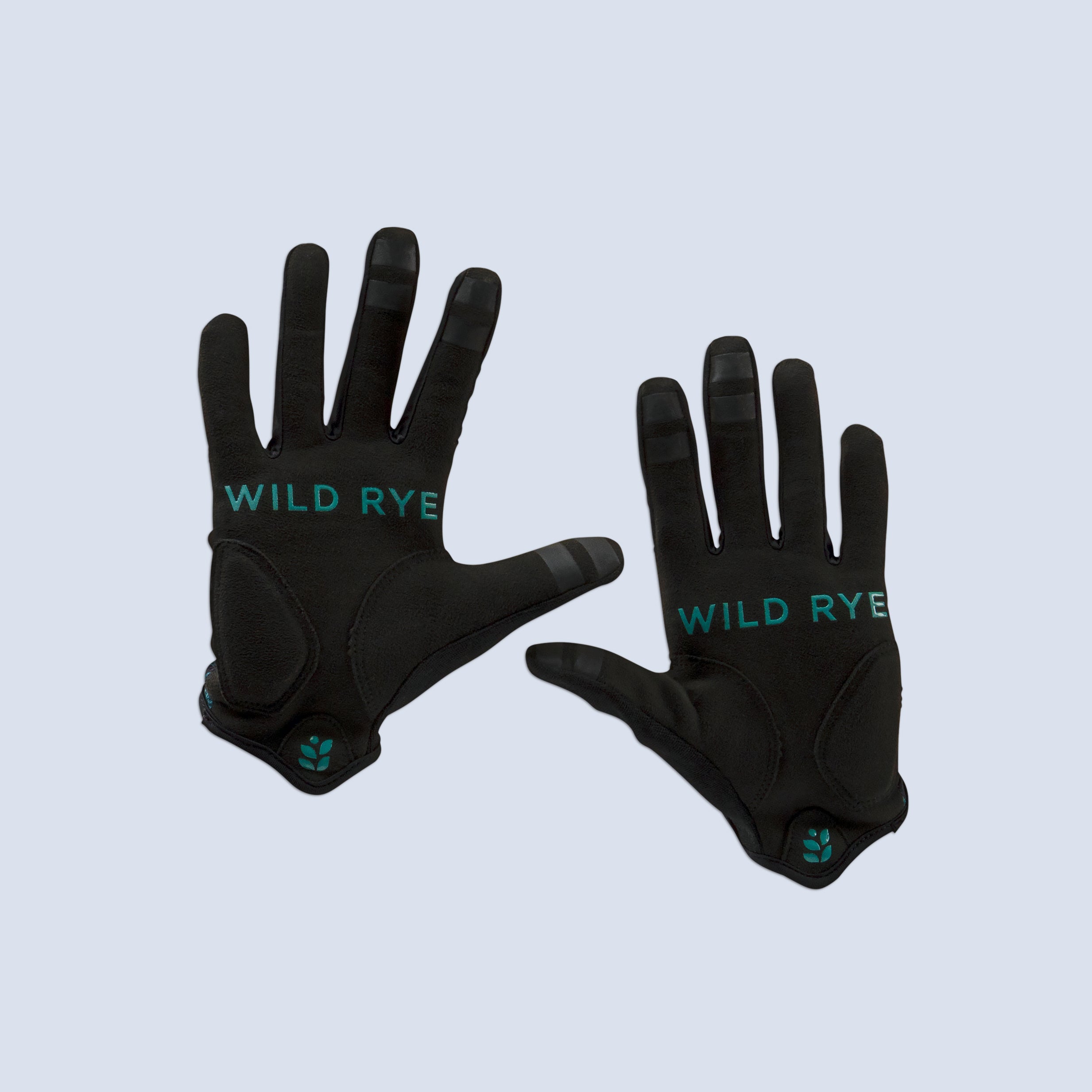 [Dark Aquila] Dark green floral print galena gel mountain bike gloves palm view
