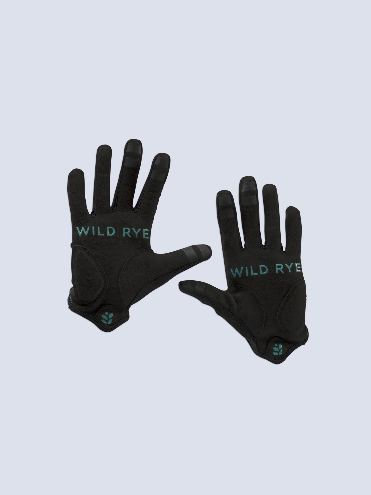 [Dark Aquila] Dark green floral print galena gel mountain bike gloves palm view