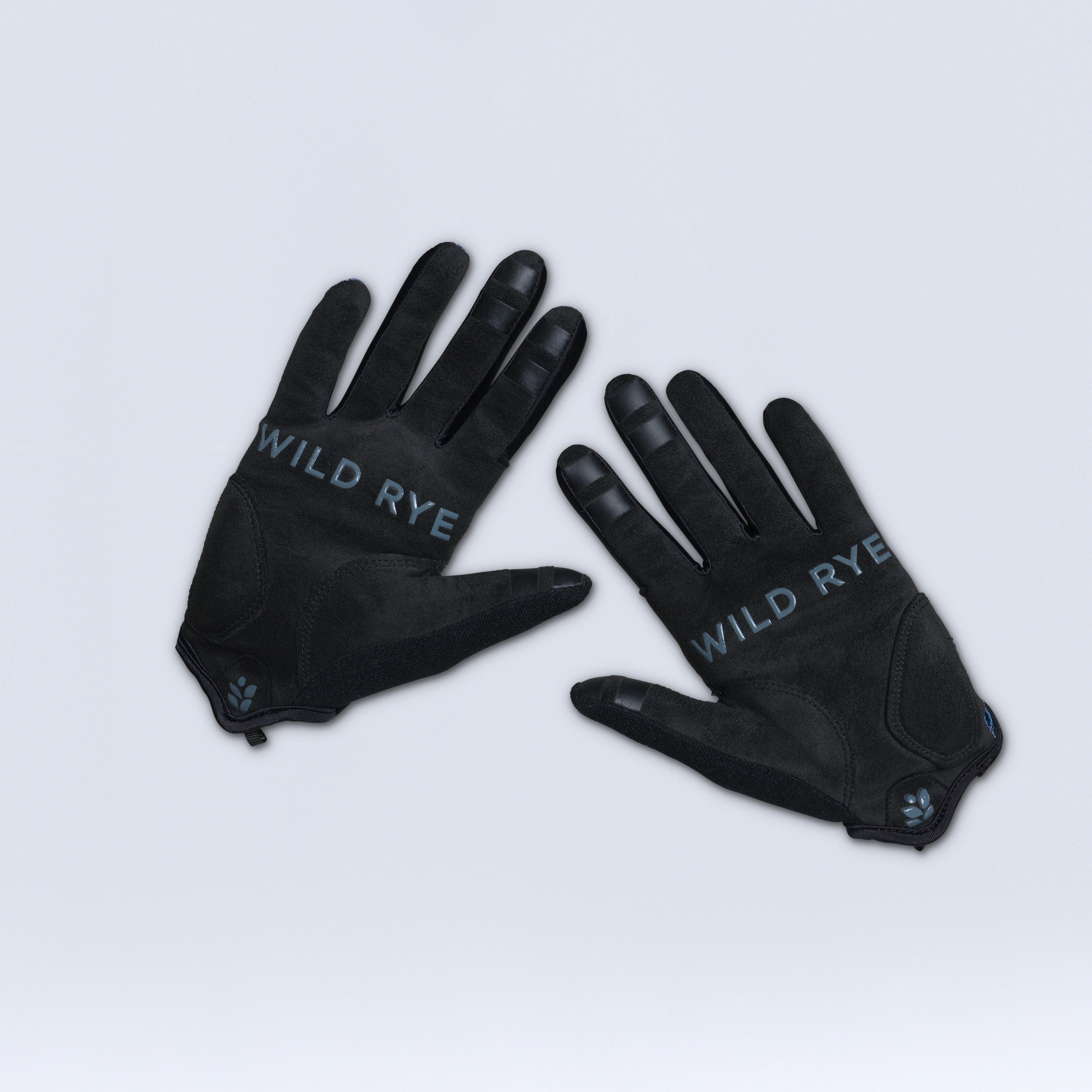 [Cloud Camo] Blue bike gloves, palm view