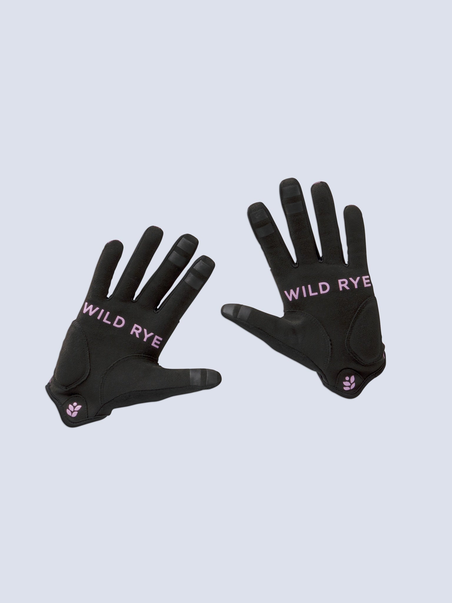 [Alpenglow Wings] Pink galena gel mountain bike gloves palm view