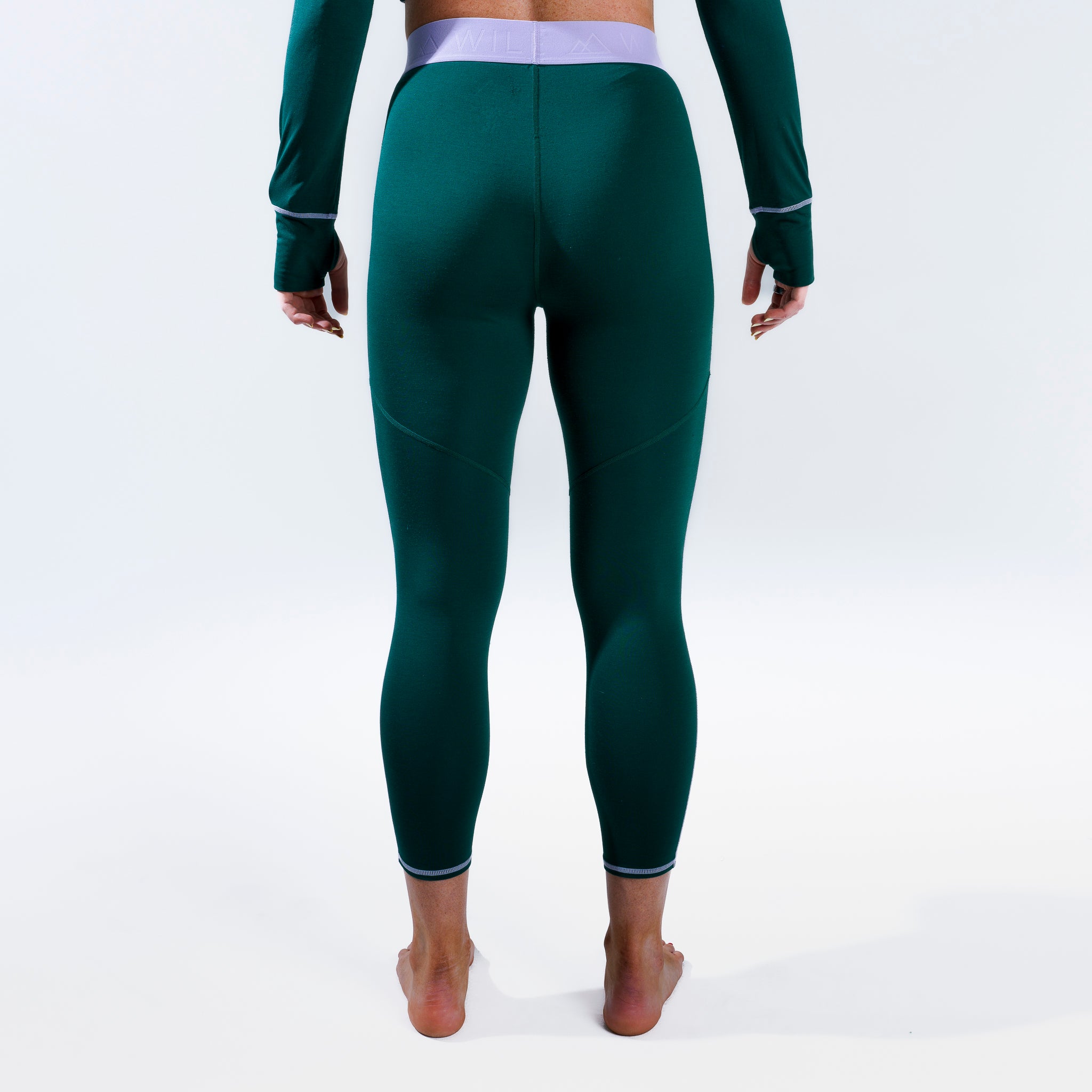 [pine] green baselayer legging back view