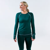 [Pine] Green Lightweight baselayer top front view