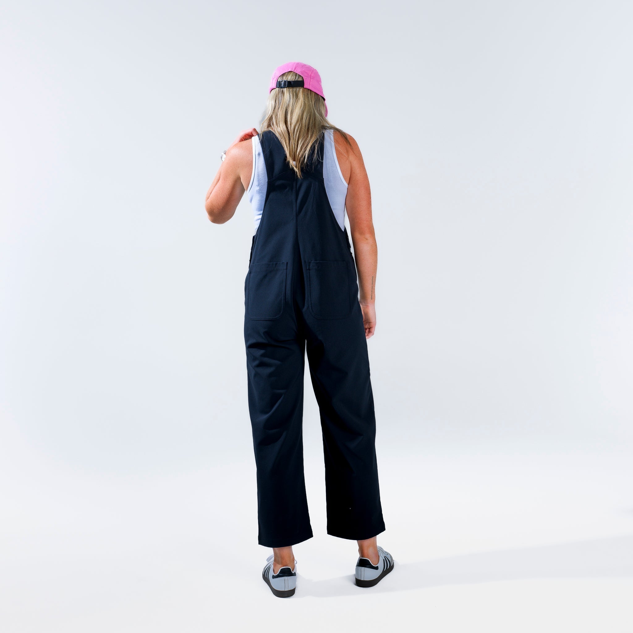 [Black] Emmett Overalls Black Back View