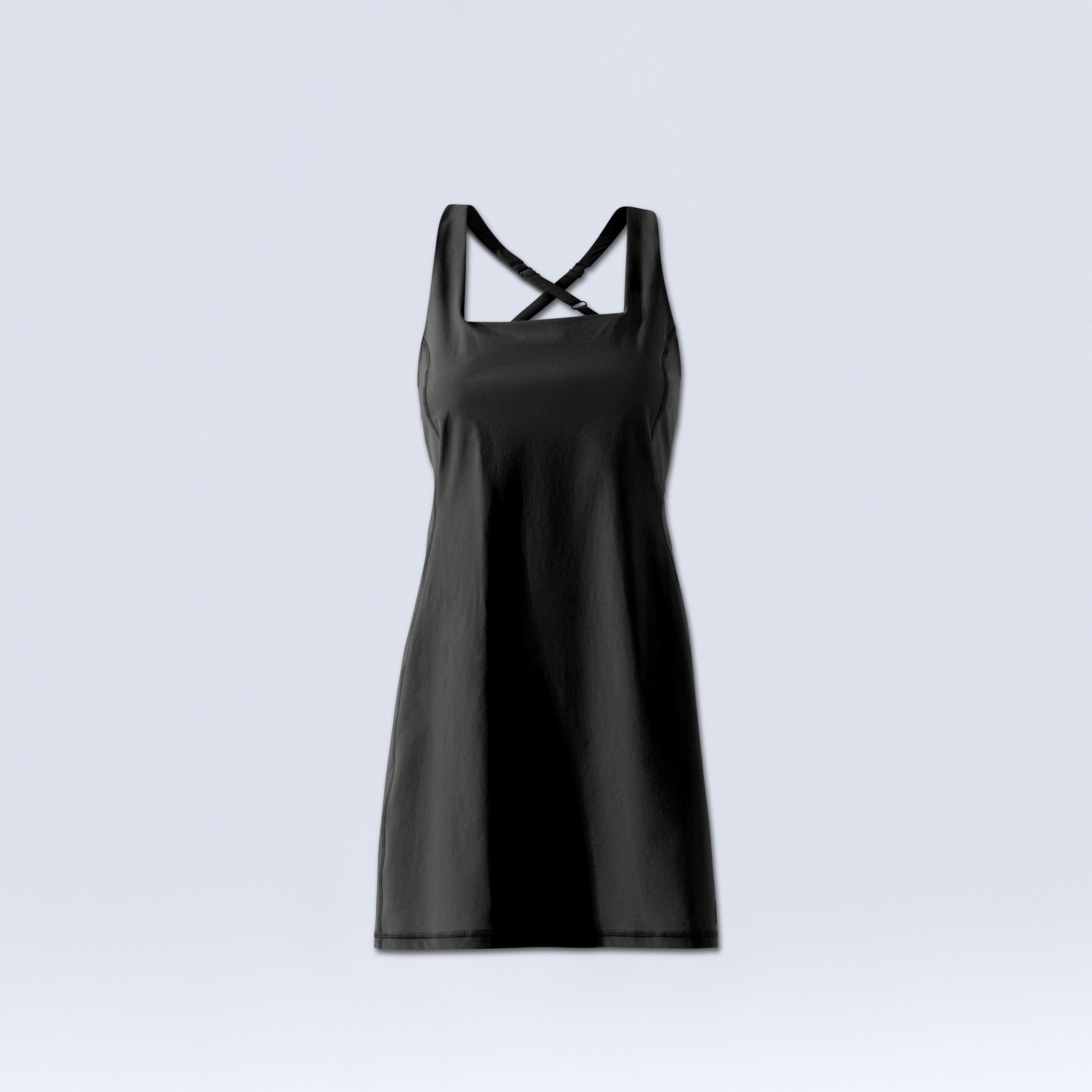 [Black] Parker action dress black flatlay