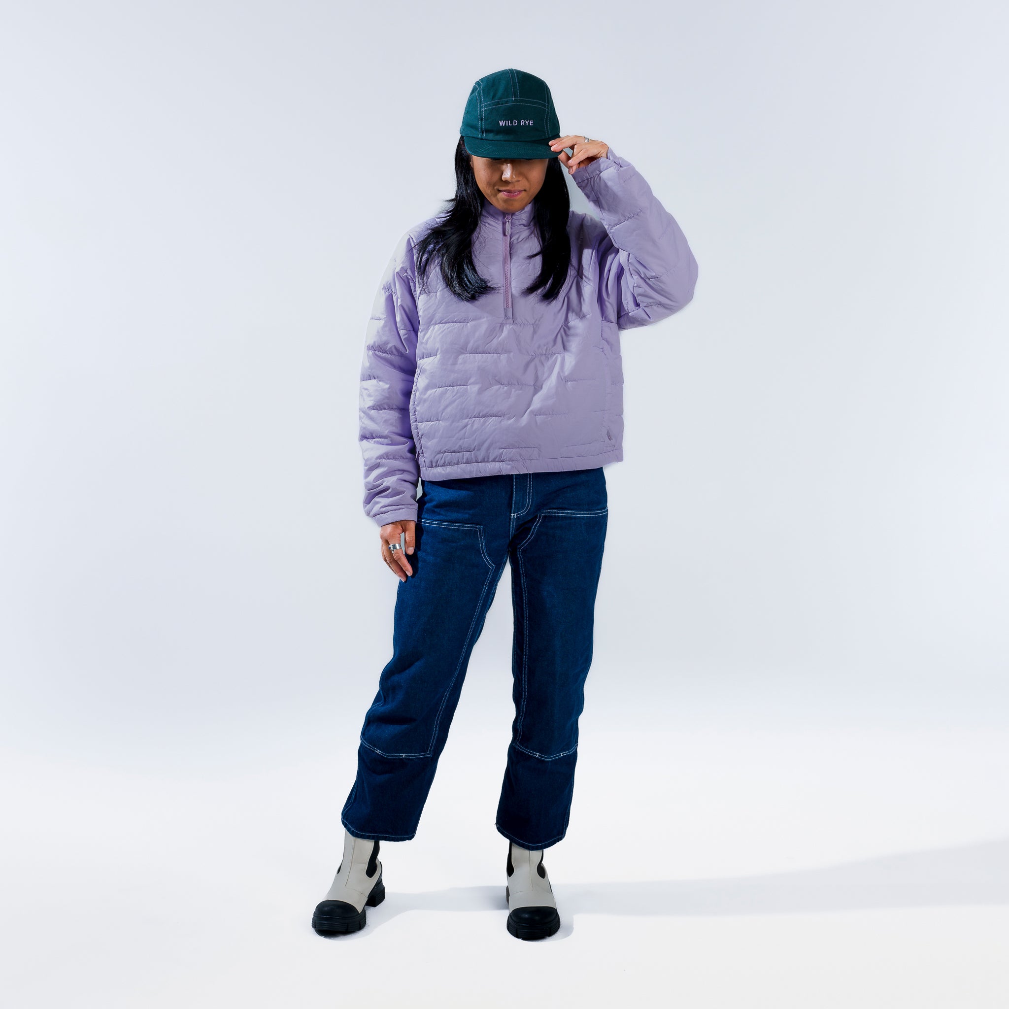 [lavender haze] Purple insulated pullover front full body