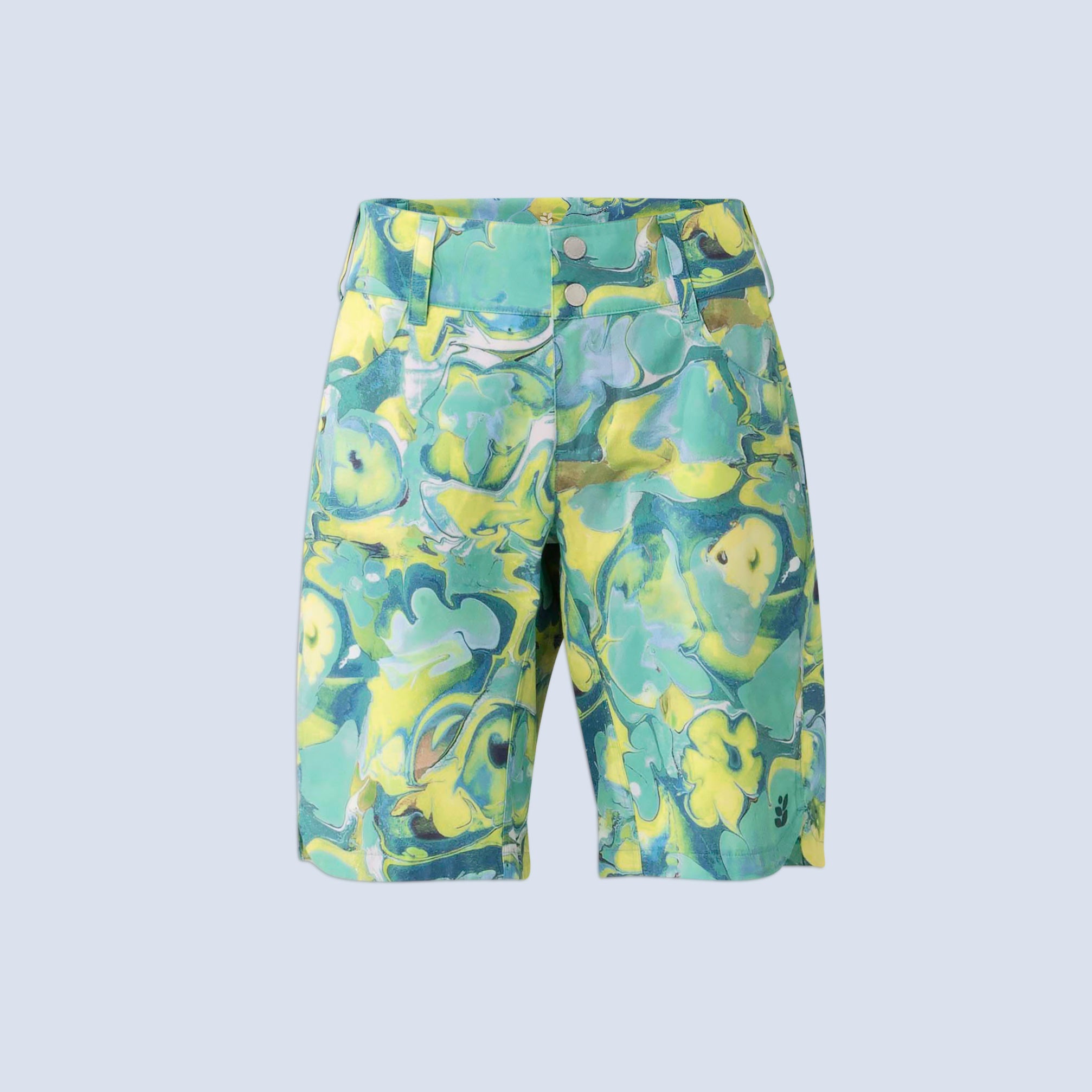 [Marble] Riley 10" bike short, marble green flatlay