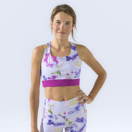 [Watercolor] Lucille Sports bra watercolor front crop