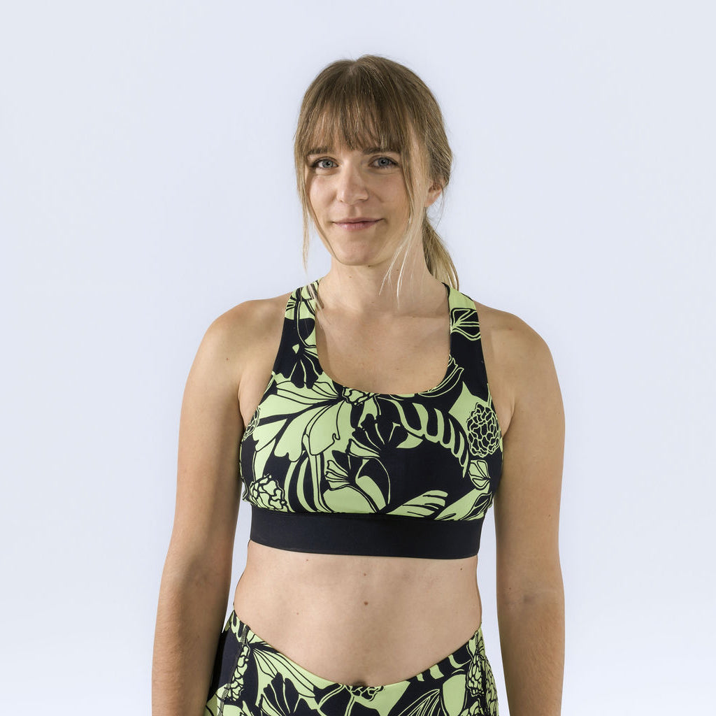 [Matcha Morchella] Lucille Sports bra matcha morchella front view