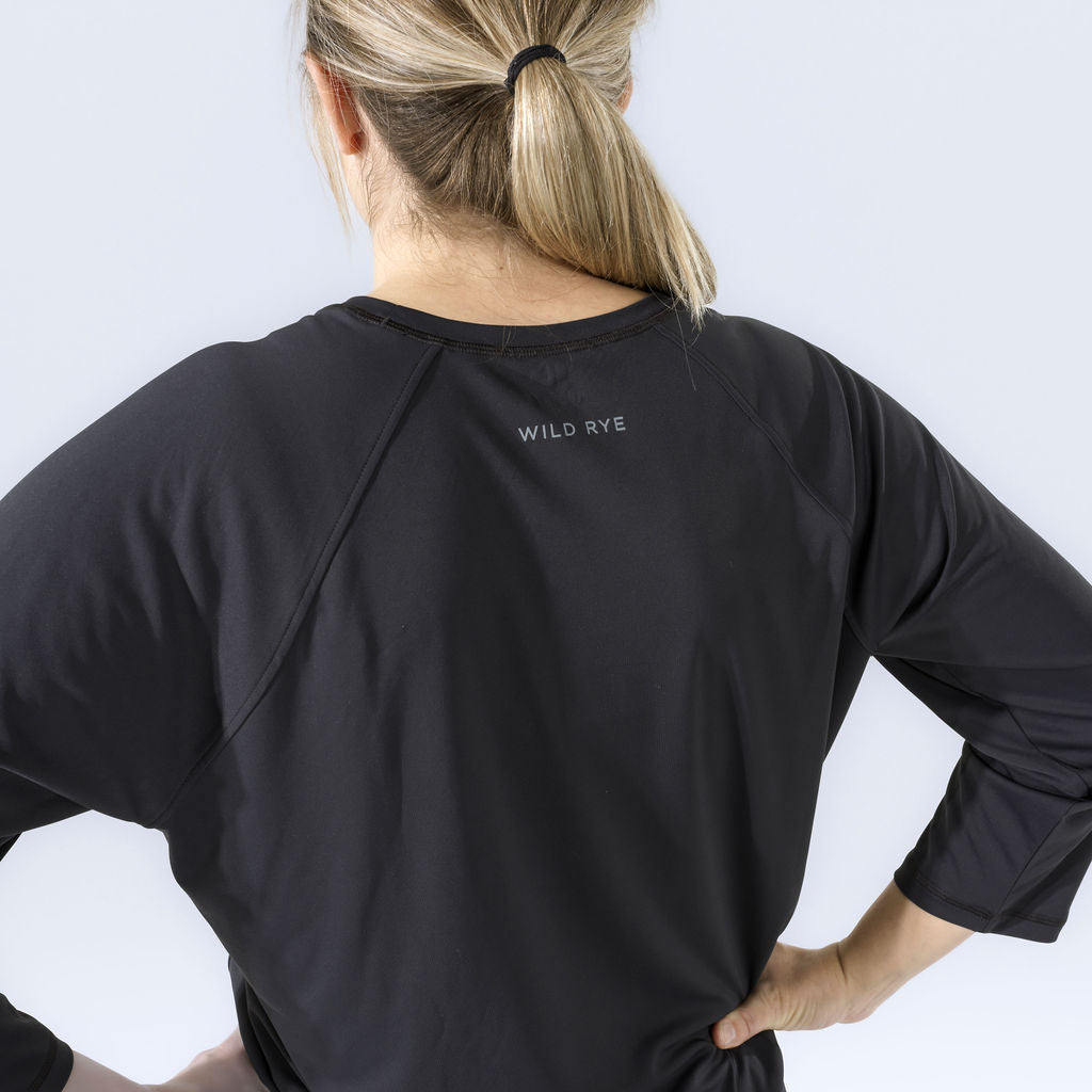 [Black] Sloane 3/4 MTB Jersey Black Back Logo Detail