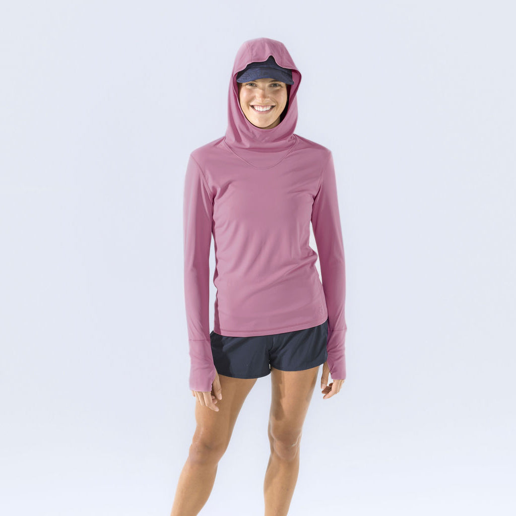 [Berry Blush] Sawyer Sunshirt Berry Blush Front Crop With Hood Up