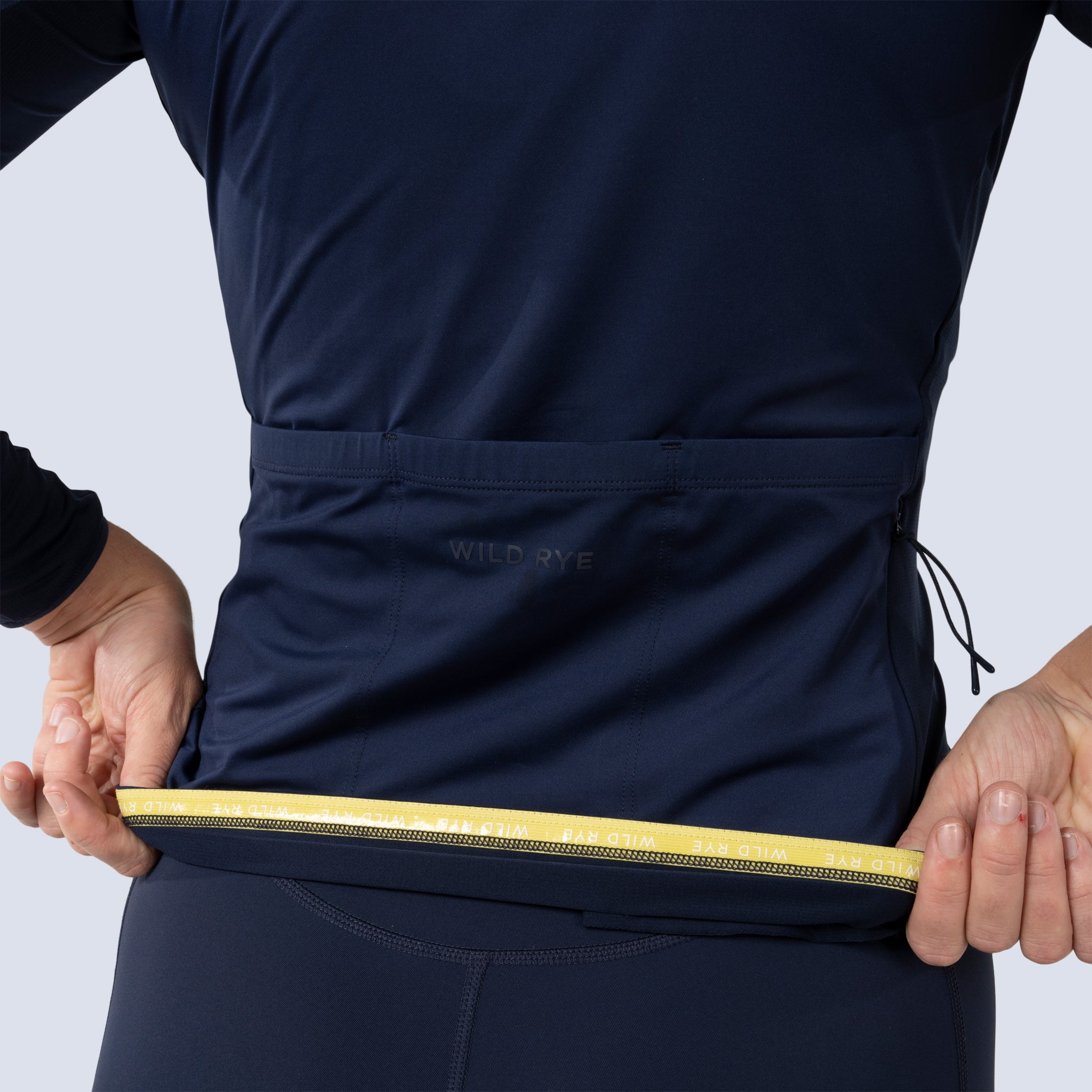 [Midnight] Gem longsleeve jersey in midnight, silicone hem grip detail