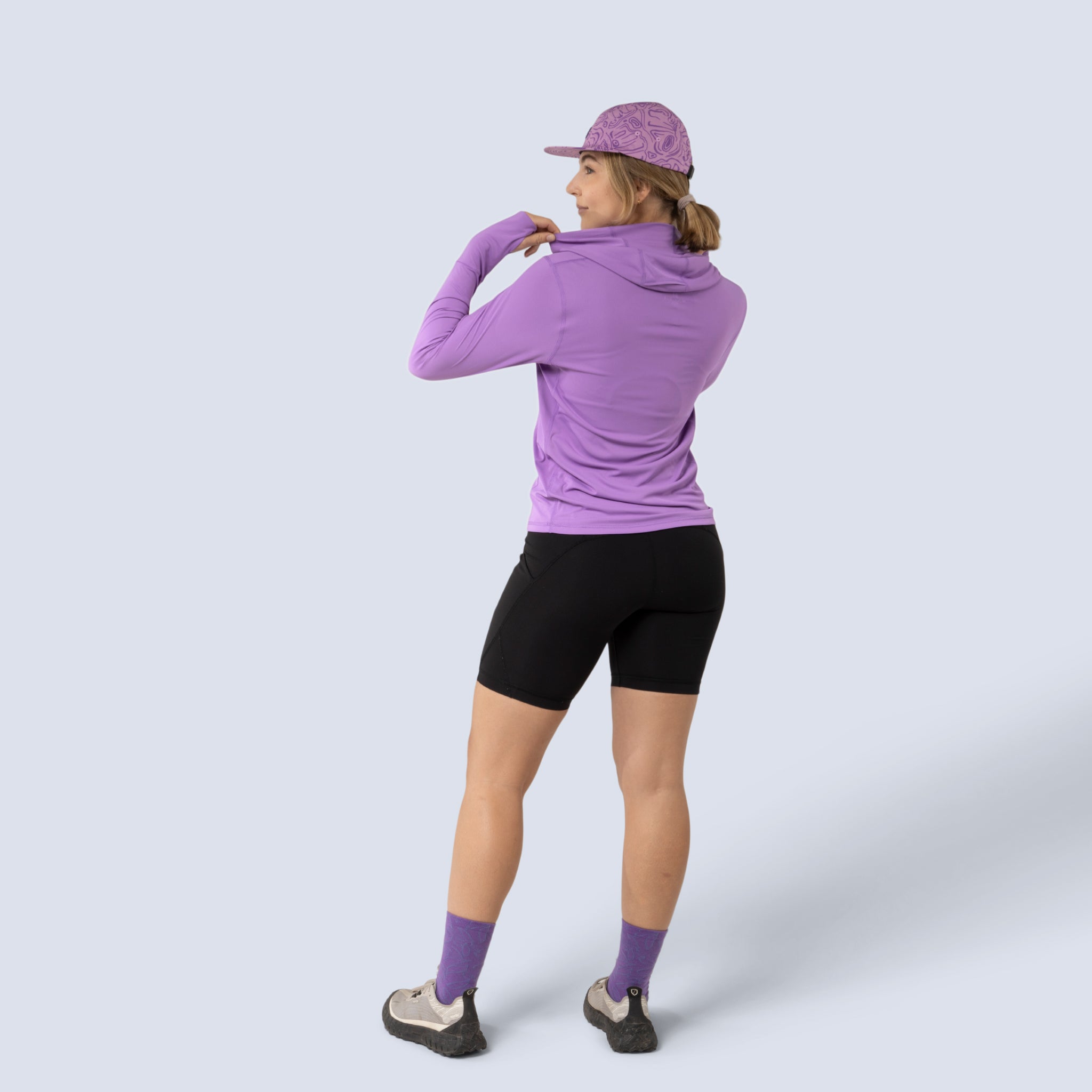 [Amethyst] Sawyer sunshirt amethyst on model back full body view