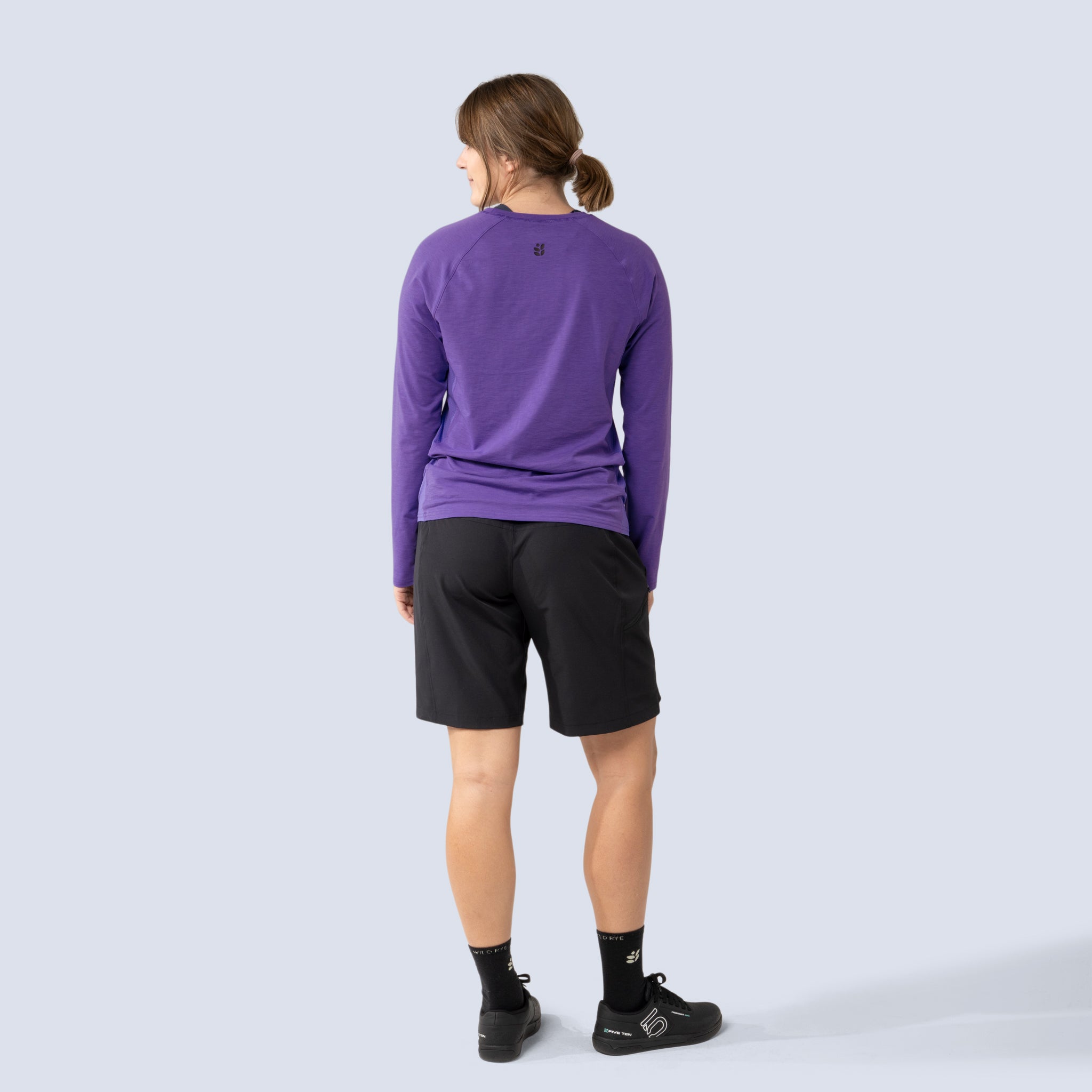 [Black] Riley 10" bike short, black on model back full body view