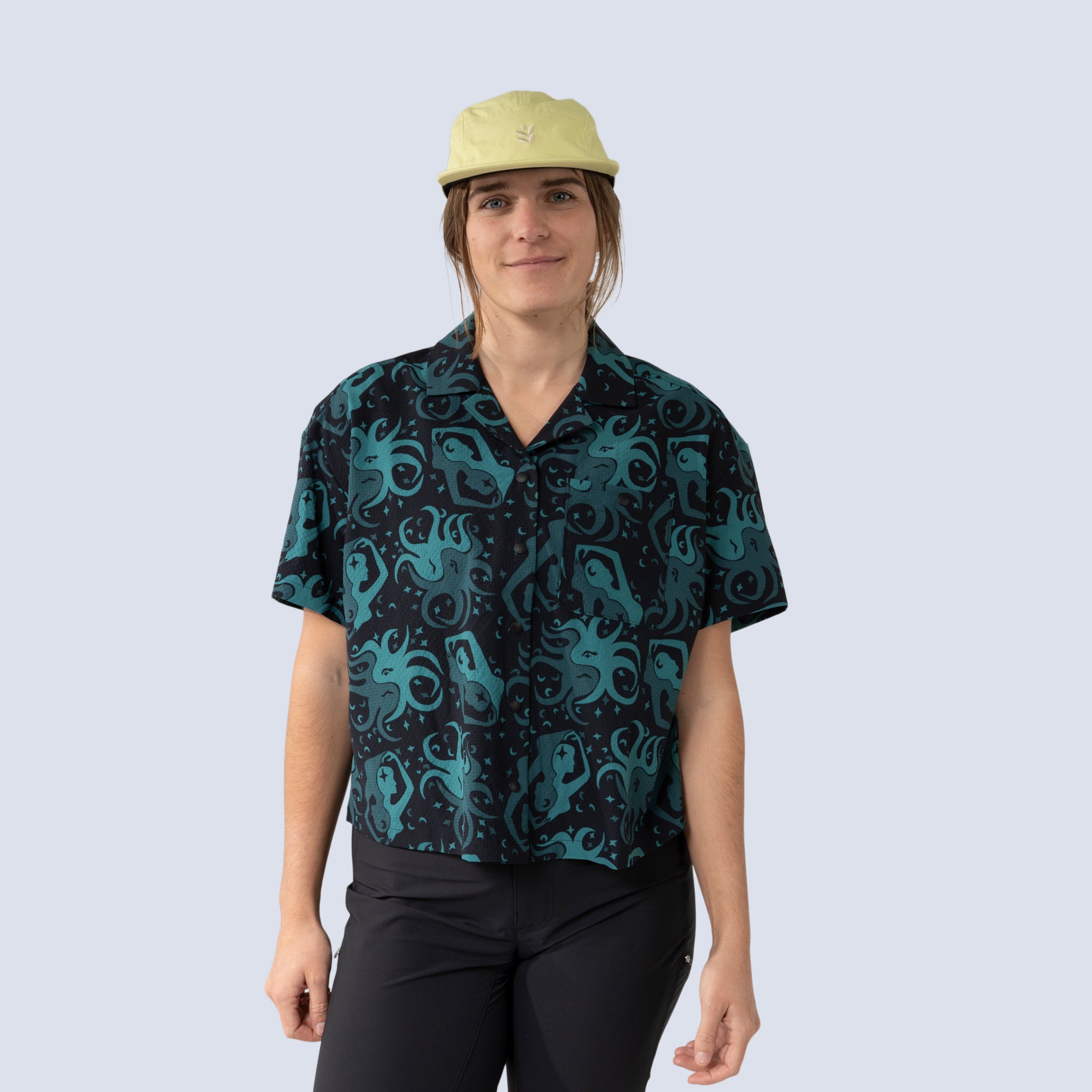 [Dark Reflections] Lil Party shirt Dark Reflections on model front crop view