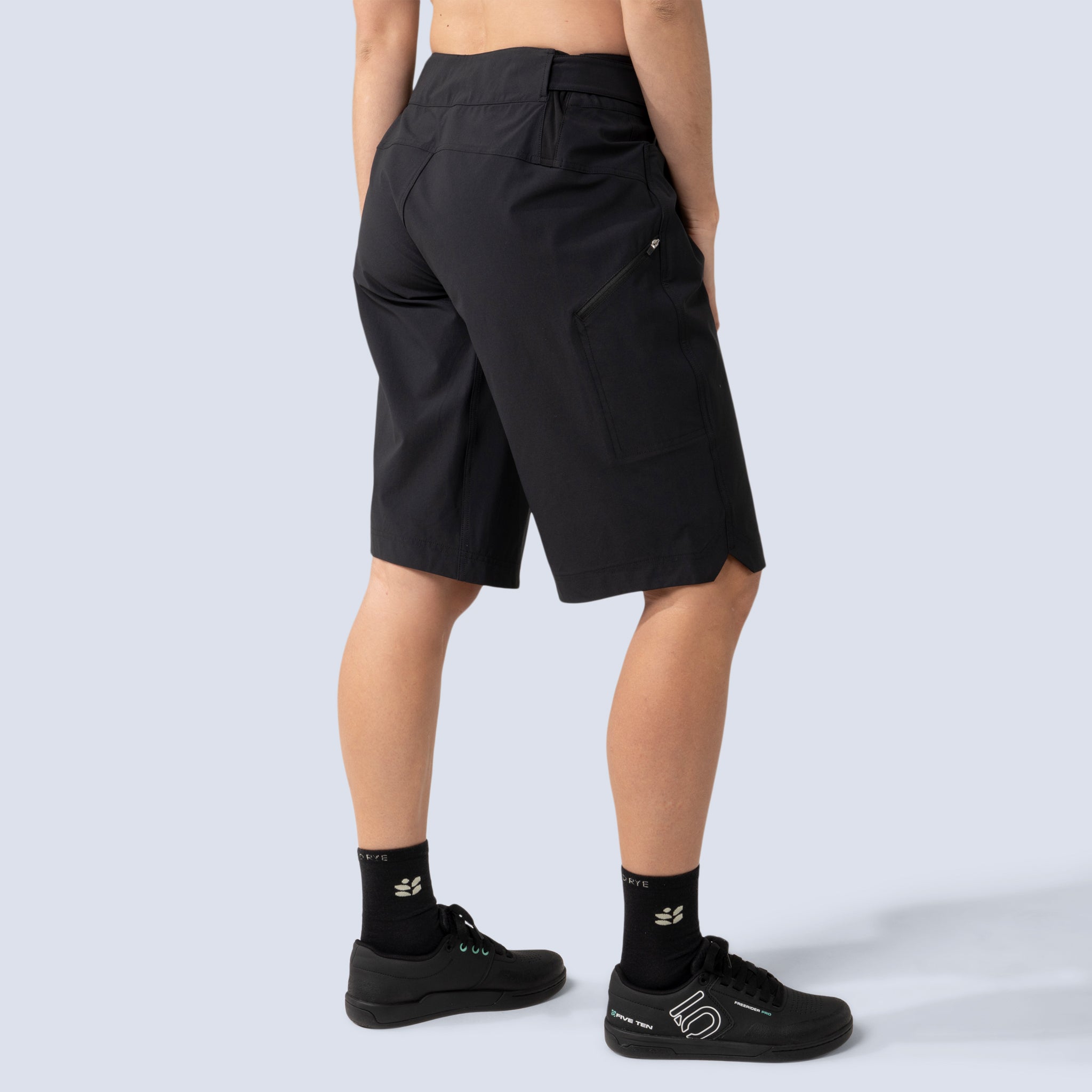 [Black] Frankie 14.75" Short in Black, on model side crop view